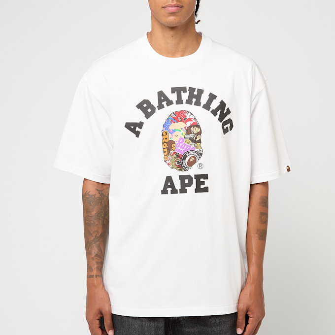 A Bathing Ape Multi Logo College Relaxed Fit Tee M white weiß 89431 2