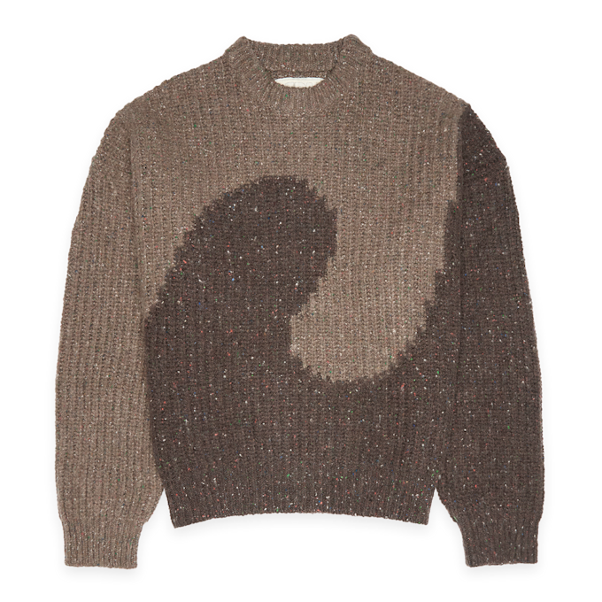 ERL Unisex Swirl Wool Crewneck Knit brown 89918 1