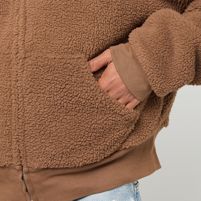 ERL Unisex Terry Fleece Zipped Hoodie Knit braun 87974 6