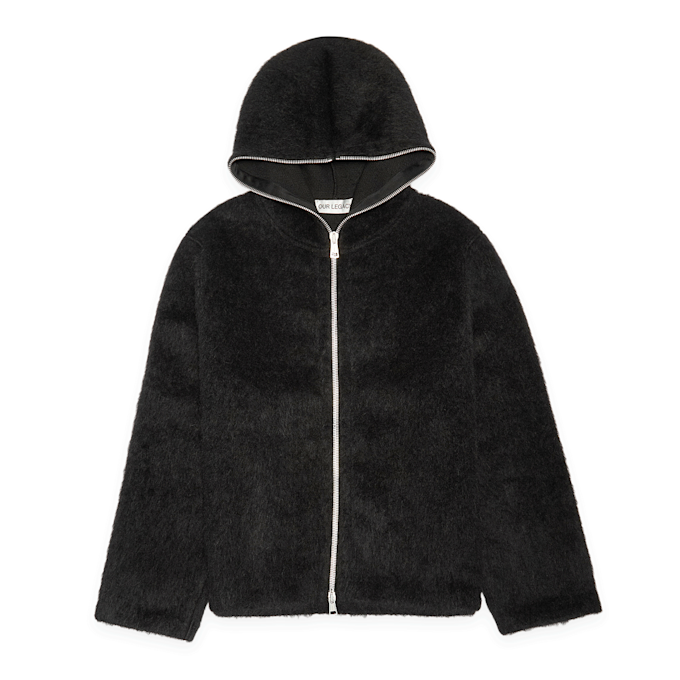 Our Legacy Full Zip Hood Hairy Wool zwart 90224 1
