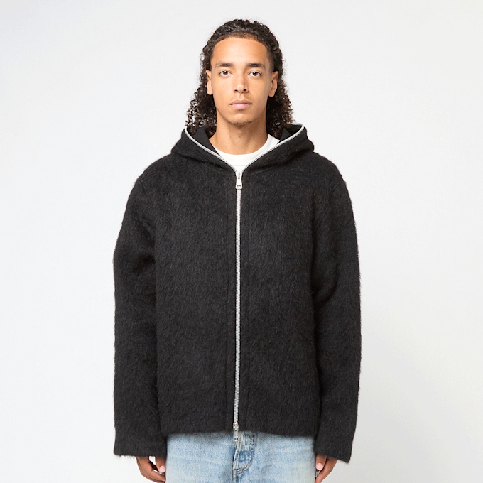 Our Legacy Full Zip Hood Hairy Wool zwart 90224 2