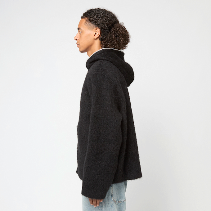 Our Legacy Full Zip Hood Hairy Wool zwart 90224 3