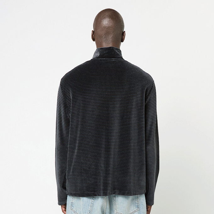 Our Legacy Shrunken Fullzip Polo Velour grijs 86654 4