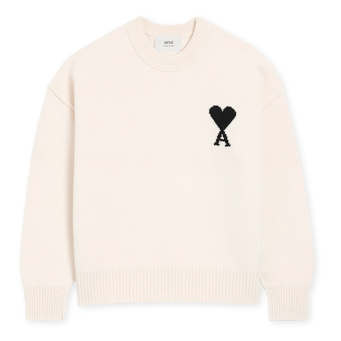 AMI PARIS Felted Crew ADC beige 88897 1