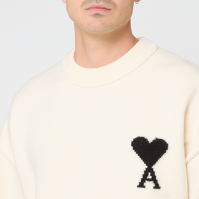 AMI PARIS Felted Crew ADC beige 88897 5