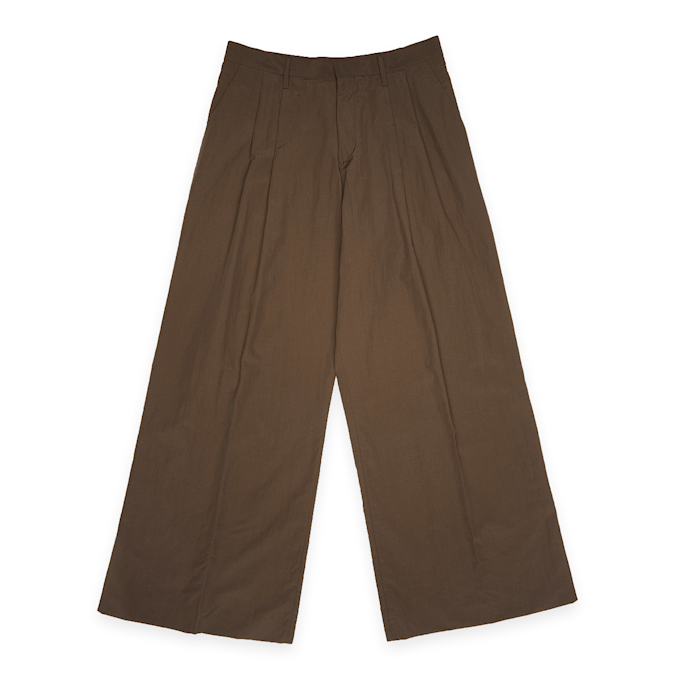 ERL Unisex Nylon Pleated Suit Trousers Woven bruin 90631 1