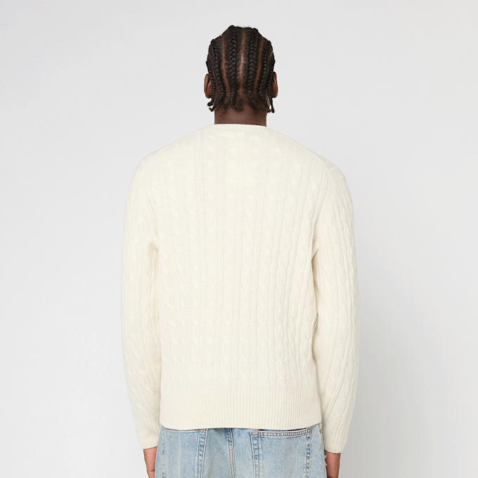 Lacoste Cable Knit Carded Wool Crew Neck Sweater beige 90785 4