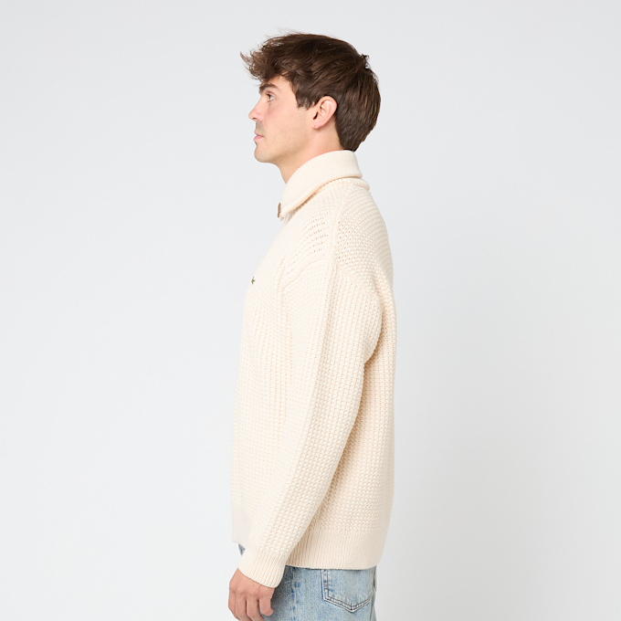 Lacoste Relaxed Fit Patchwork Effect Wool Sweater beige 89514 3