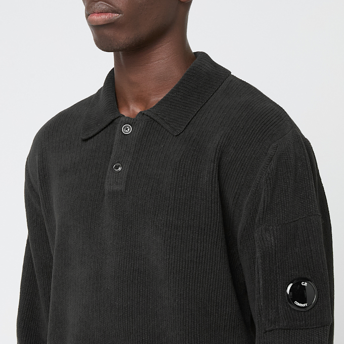 C. P. Company Knitwear Polo Collar In Chenille Cotton black 87561 5