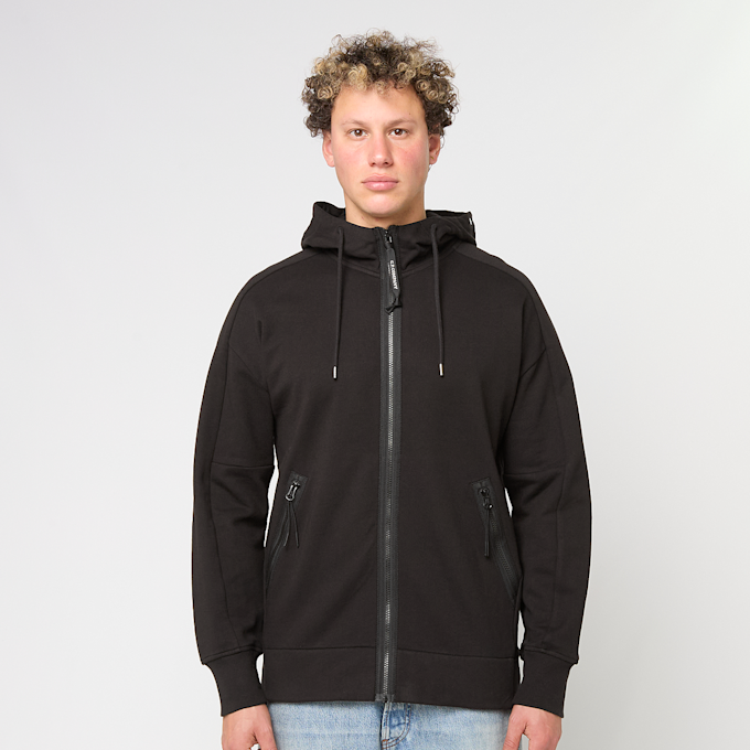 C. P. Company Sweatshirts Hooded Open In Diagonal Raised Fleece schwarz 89803 2
