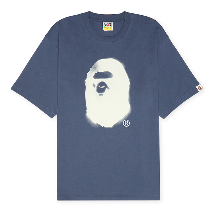 A Bathing Ape Spray Print Ape Head Relaxed Fit Tee #2 M blue 92421 1