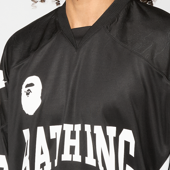A Bathing Ape Line Camo Jacquard Logo Relaxed Fit Ice Hockey Jersey black 92425 5