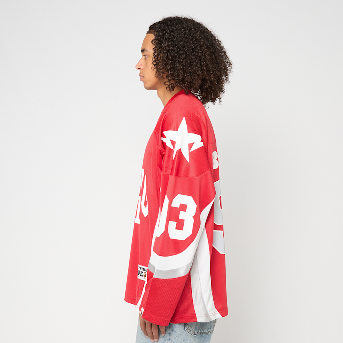 A Bathing Ape Line Camo Jacquard Logo Relaxed Fit Ice Hockey Jersey rood 92426 3