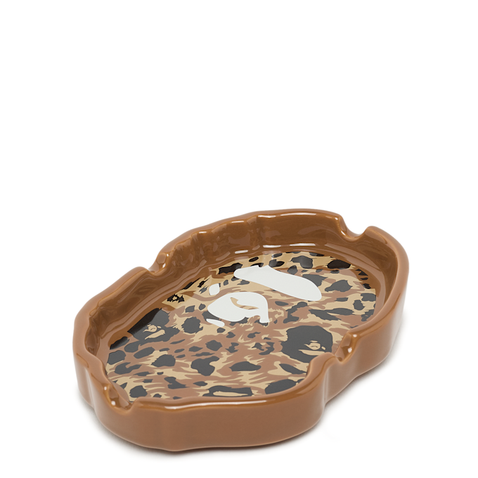 A Bathing Ape Wild Leopard Pattern Ape Head Ashtray M beige 92430 1