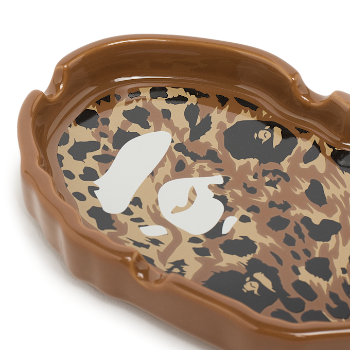 A Bathing Ape Wild Leopard Pattern Ape Head Ashtray M beige 92430 3