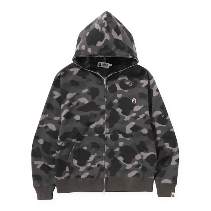 A Bathing Ape One Point Color Camo Cropped Full Zip Hoodie black 92447 1