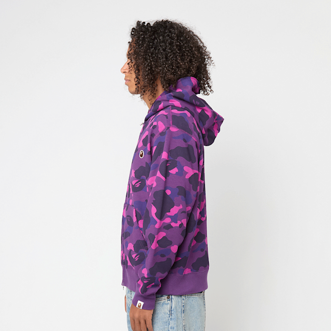 A Bathing Ape One Point Color Camo Cropped Full Zip Hoodie purple 92448 3