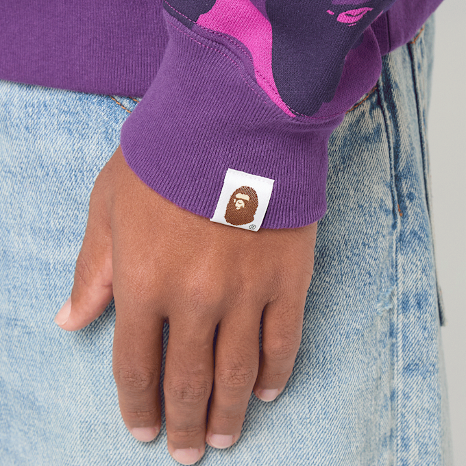 A Bathing Ape One Point Color Camo Cropped Full Zip Hoodie purple 92448 6