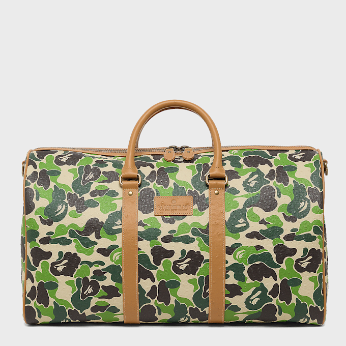 A Bathing Ape ABC Camo PU Ostrich Boston Bag M groen 92461 1