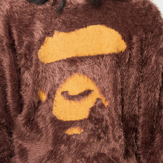 A Bathing Ape Ape Face Shaggy Sweater brown 92470 3
