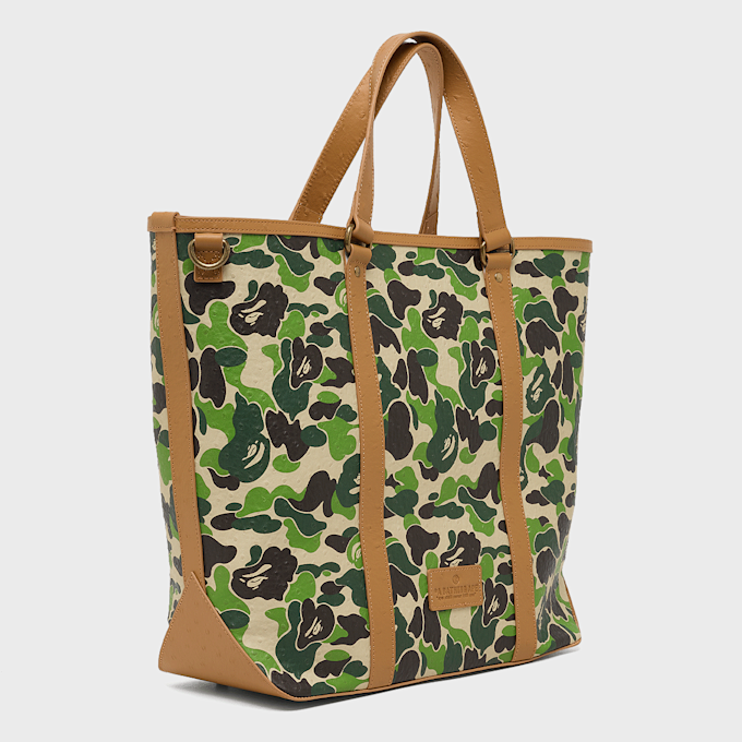 A Bathing Ape ABC Camo PU Ostrich Tote Bag M green 92475 2