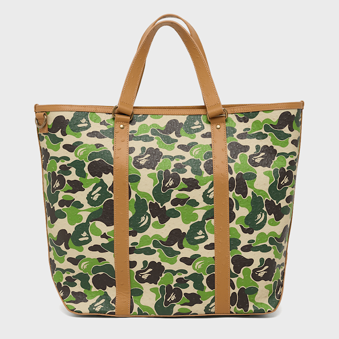 A Bathing Ape ABC Camo PU Ostrich Tote Bag M grün 92475 3
