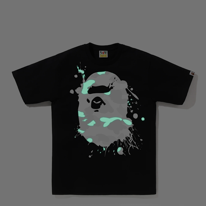 A Bathing Ape City Camo Painting Ape Head Tee black 93325 7