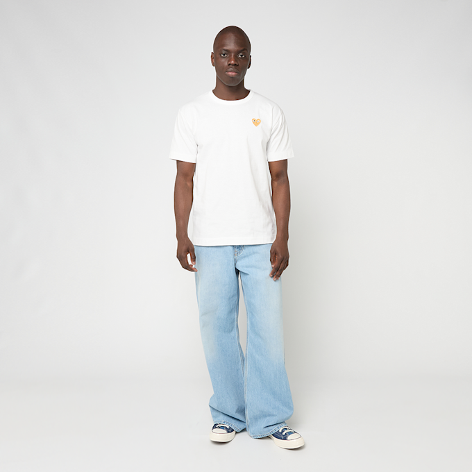 Comme des Garcons Play T-Shirt Gold Emblem Gold Heart weiß 95344 2