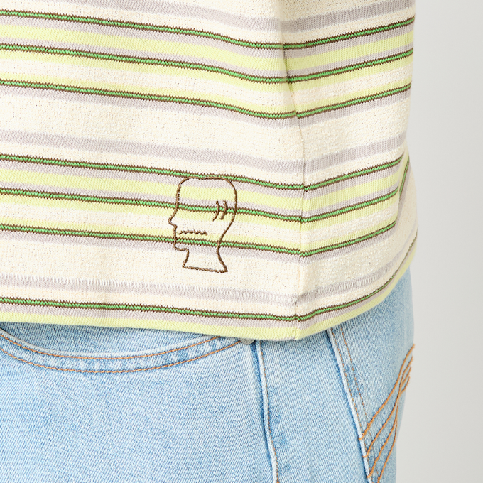 Brain Dead Looped Stripe T-Shirt beige 95849 3