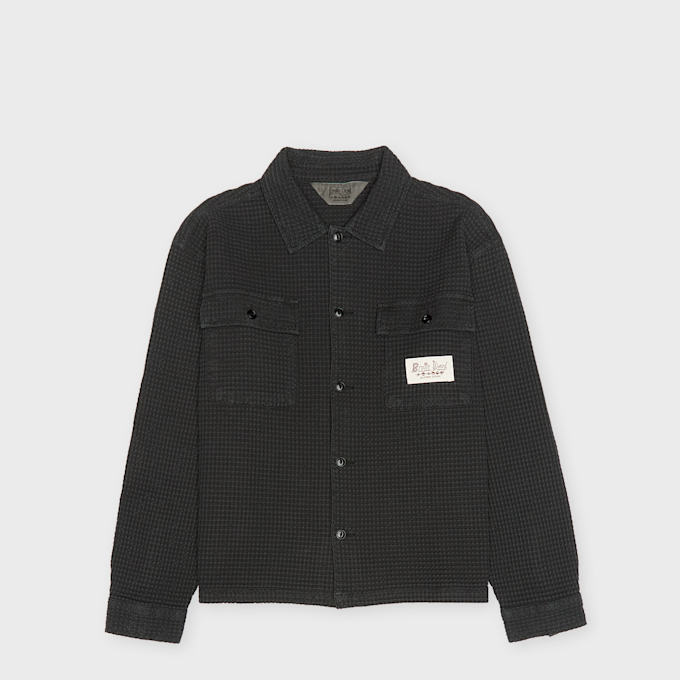 Brain Dead Waffle Button Front Shirt black 95856 1