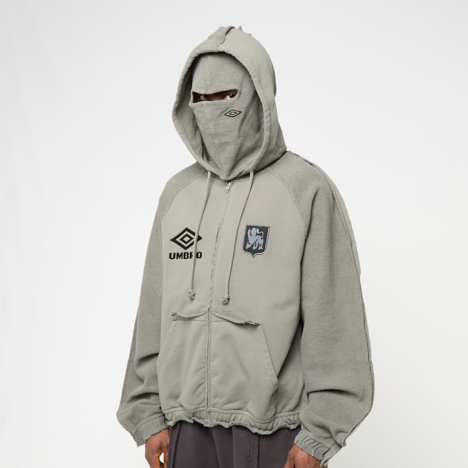 Umbro by Slam Jam Royal Arms Zip Masked Hoodie grey 95894 3