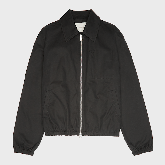 AMI PARIS Zipped Jacket With Embossed Ami De Coeur schwarz 95923 1