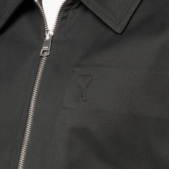 AMI PARIS Zipped Jacket With Embossed Ami De Coeur schwarz 95923 3