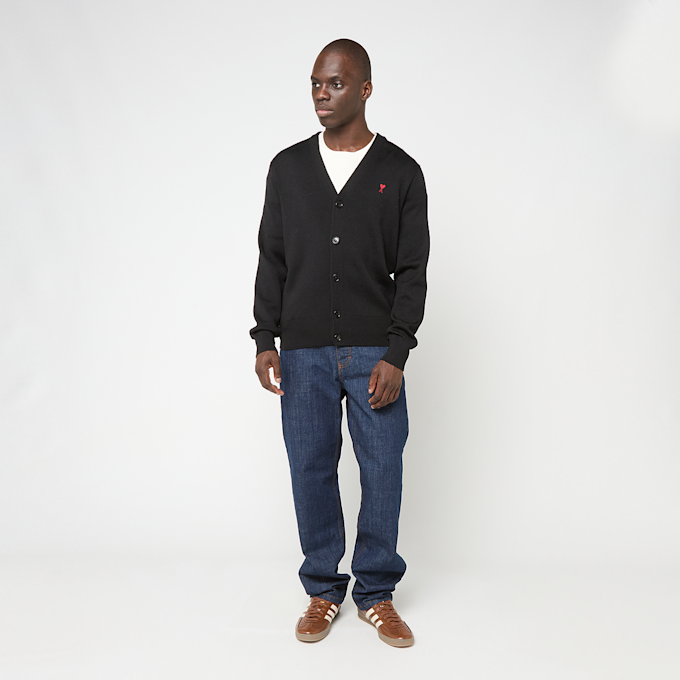 AMI PARIS Cardigan Contrasted Ami De Coeur black 95927 2