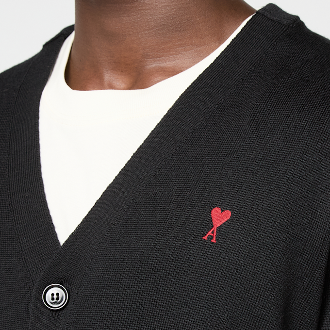 AMI PARIS Cardigan Contrasted Ami De Coeur zwart 95927 3