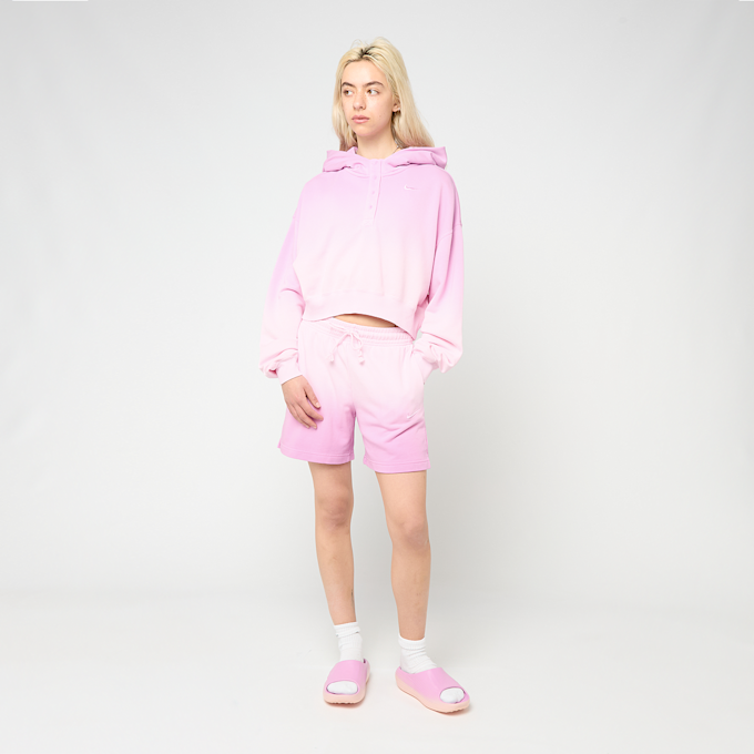 Nike   Phoenix Fleece Oversized Henley Dipped Hoodie light pink 98009 2