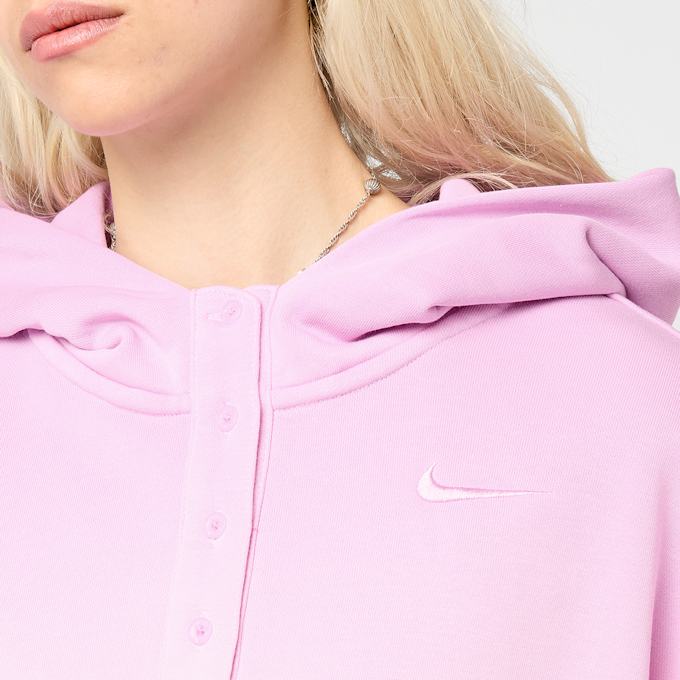 Nike   Phoenix Fleece Oversized Henley Dipped Hoodie light pink 98009 3