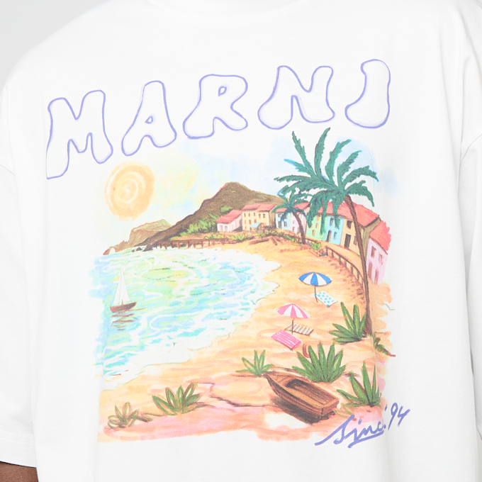 Marni Custom Slim Fit Jersey Crewneck T-Shirt weiß 98963 3