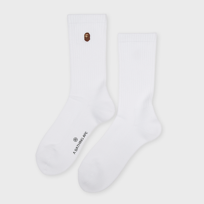 A Bathing Ape Ape Head One Point Socks white 99472 1