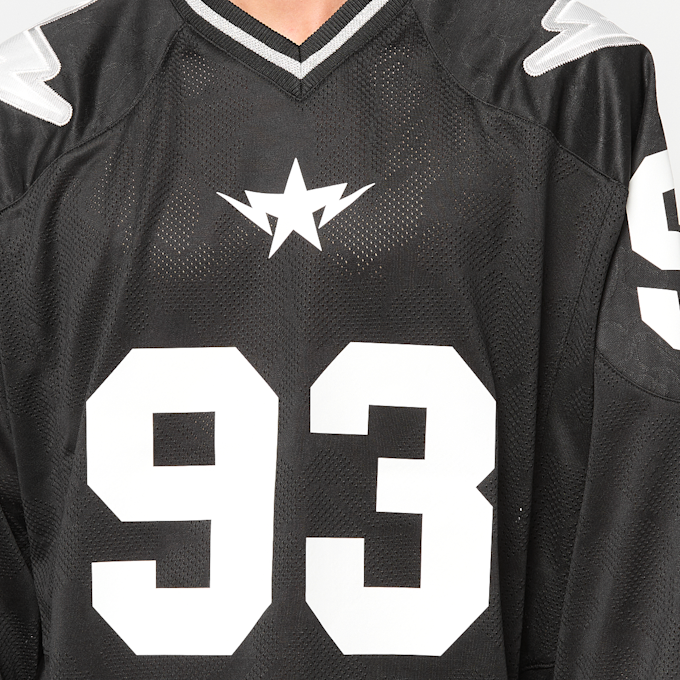 A Bathing Ape Line Camo Multi Logo Cropped Fit Football Jersey schwarz 99512 4