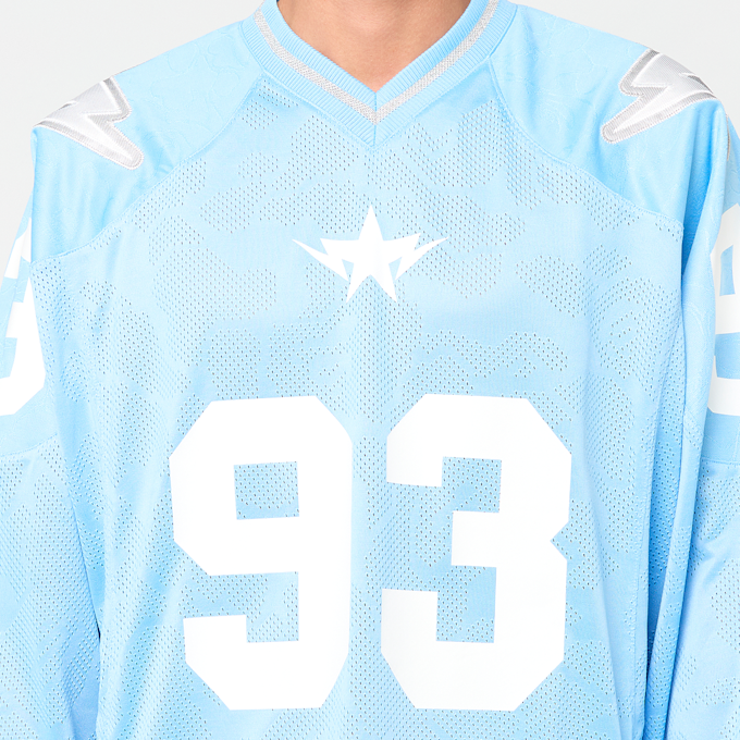 A Bathing Ape Line Camo Multi Logo Cropped Fit Football Jersey blau 99511 4