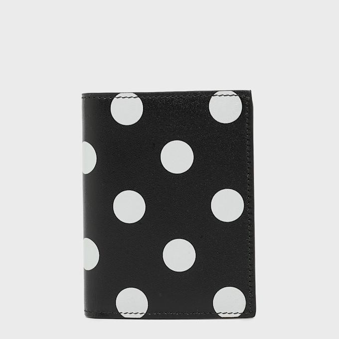Comme des Garcons Wallet Dots Printed Leather black weiß 99983 1