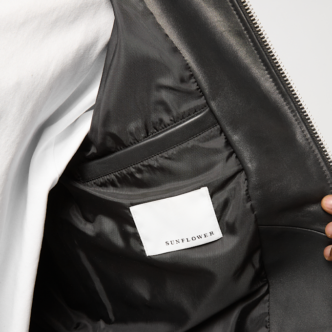 Sunflower Short Leather Jacket zwart 100426 7