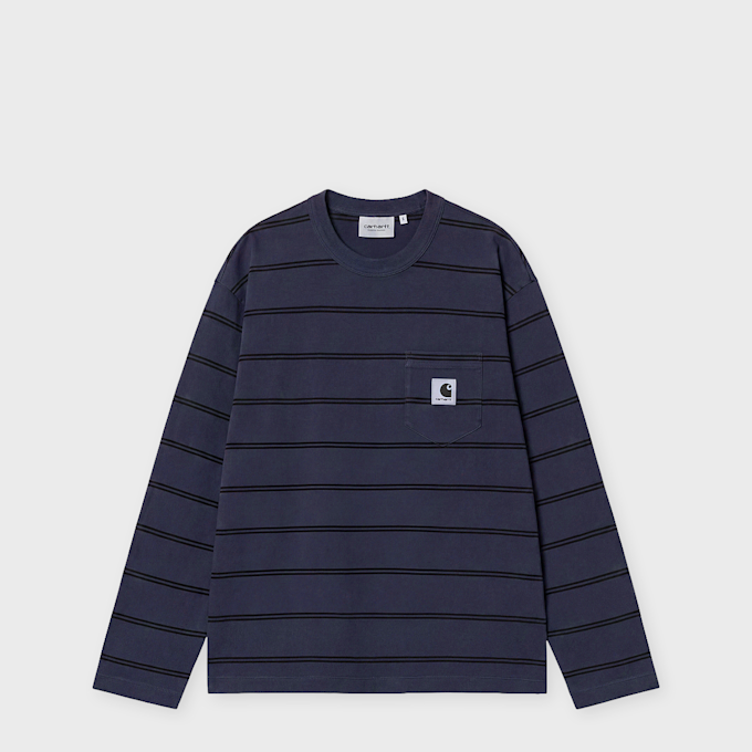 Carhartt WIP Wmns L/S Cardona Pocket T-Shirt blue 104029 1