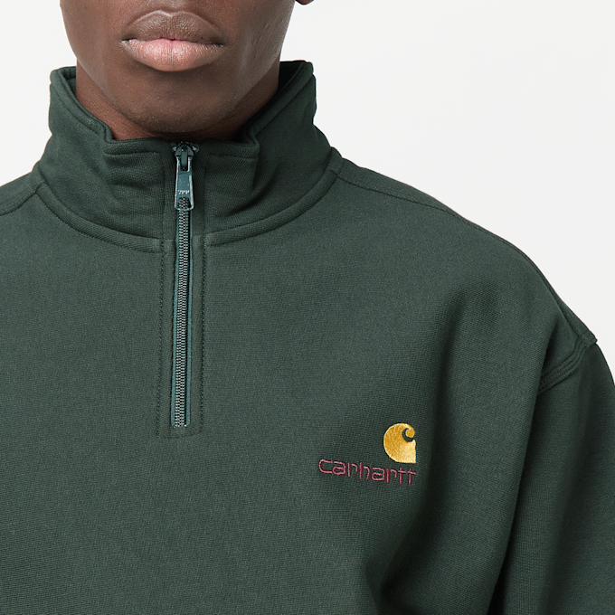 Carhartt WIP Half Zip American Script Sweater grün 104084 3