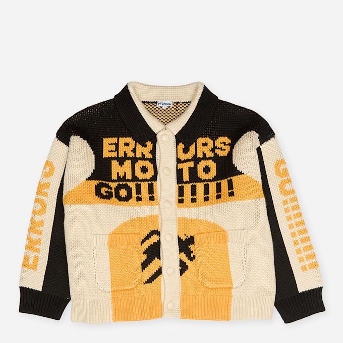 House of Errors Thick Knit Moto Cardigan Orange 104107 1
