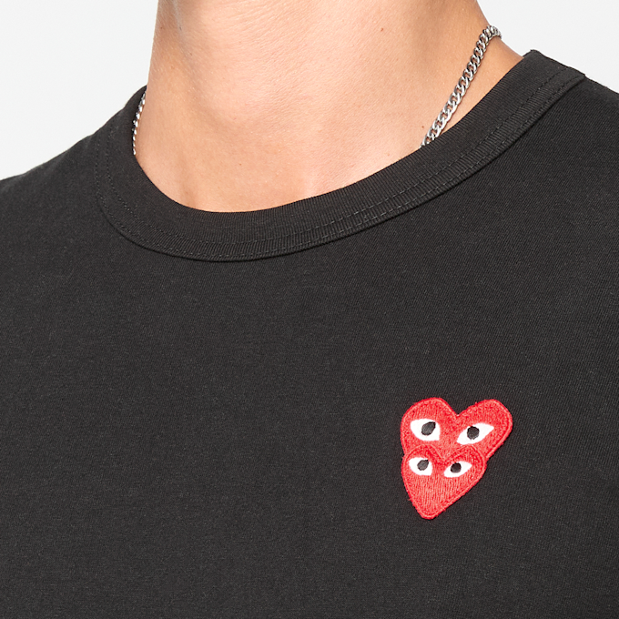 Comme des Garcons Play T-Shirt Double Red Emblem schwarz 104463 3