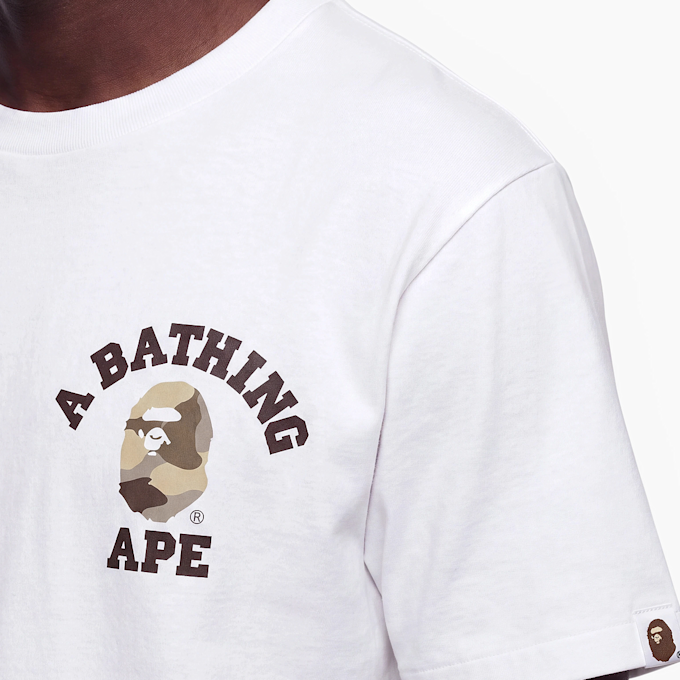 A Bathing Ape Color Camo College ATS Tee white 104951 4
