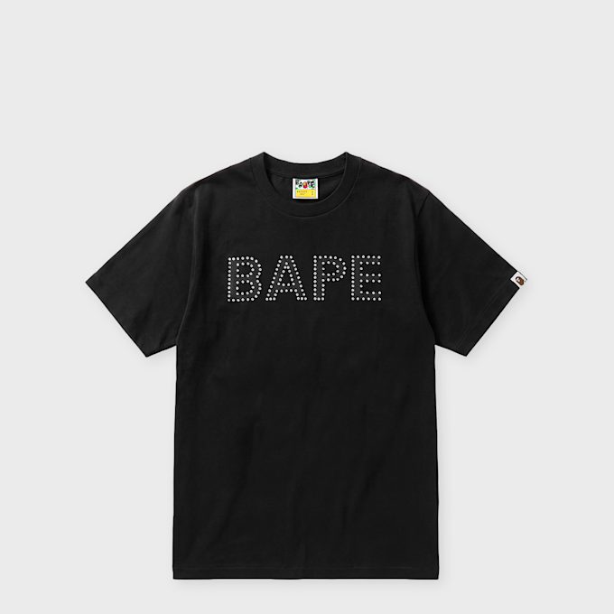 A Bathing Ape Bape Rhinestone Logo Relaxed Fit Tee schwarz 104954 1