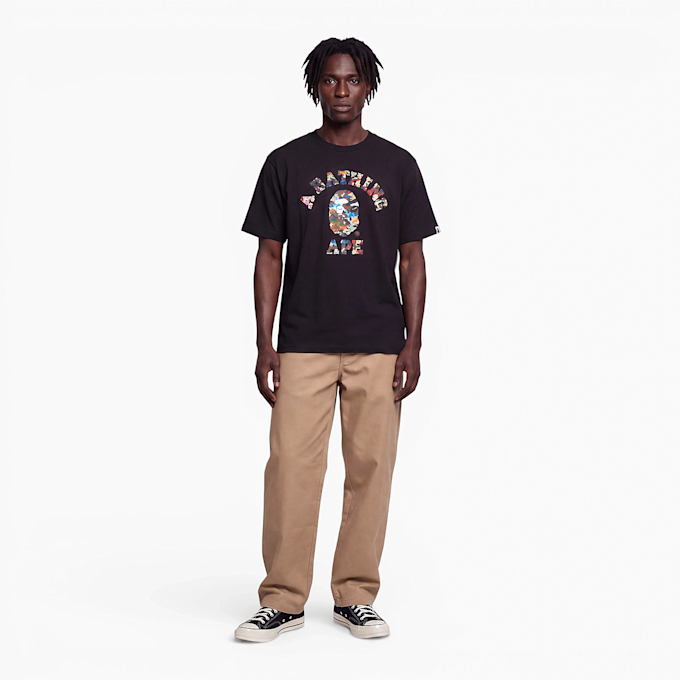 A Bathing Ape Hybrid Camo College Relaxed Fit Tee black 104957 2